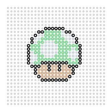 1-Up-Pilz Bügelperlen Vorlage