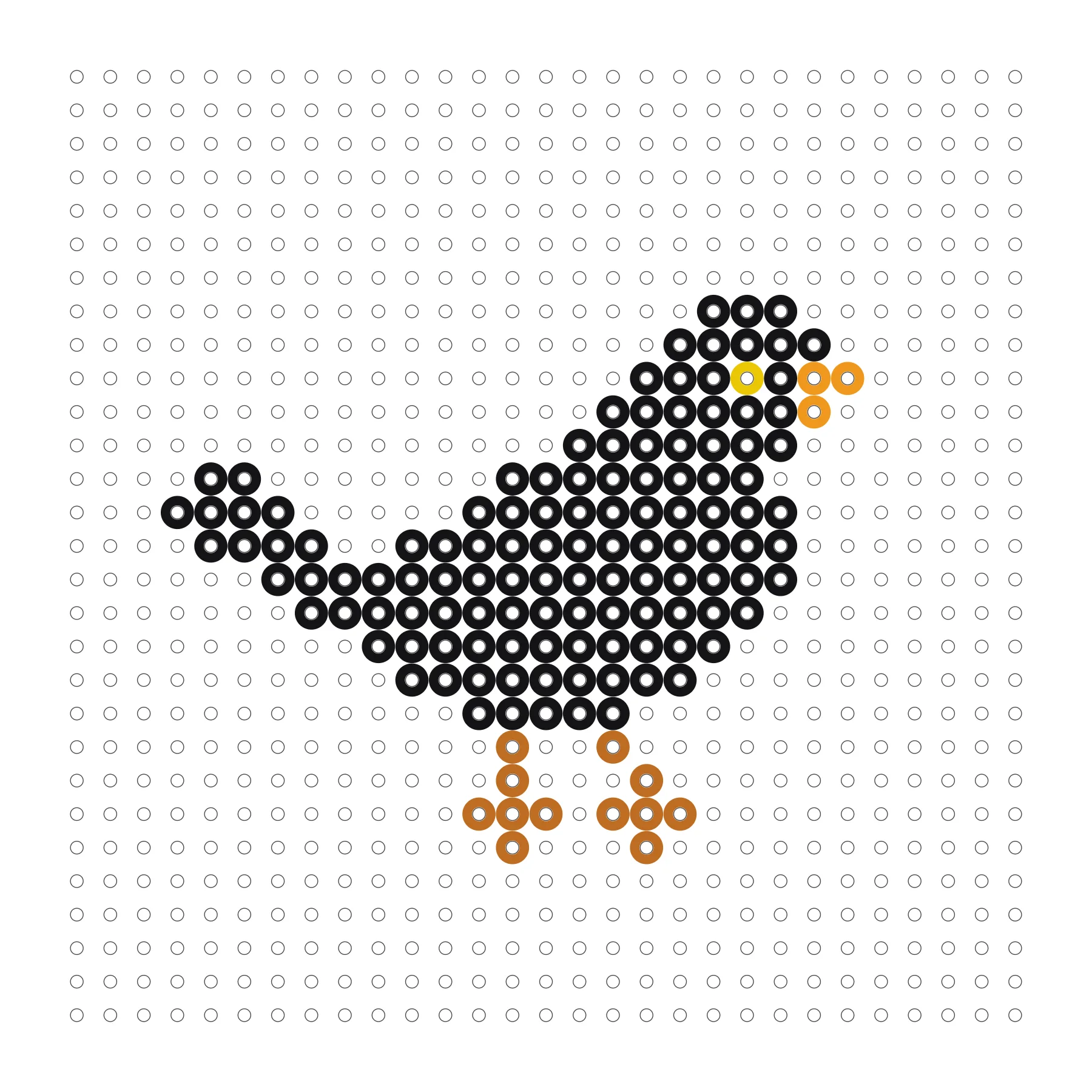 Amsel als Bügelperlen Vorlage