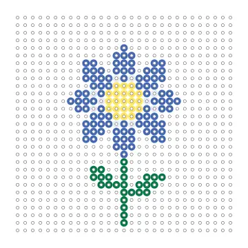 Blaue Blume Bügelperlen Vorlage