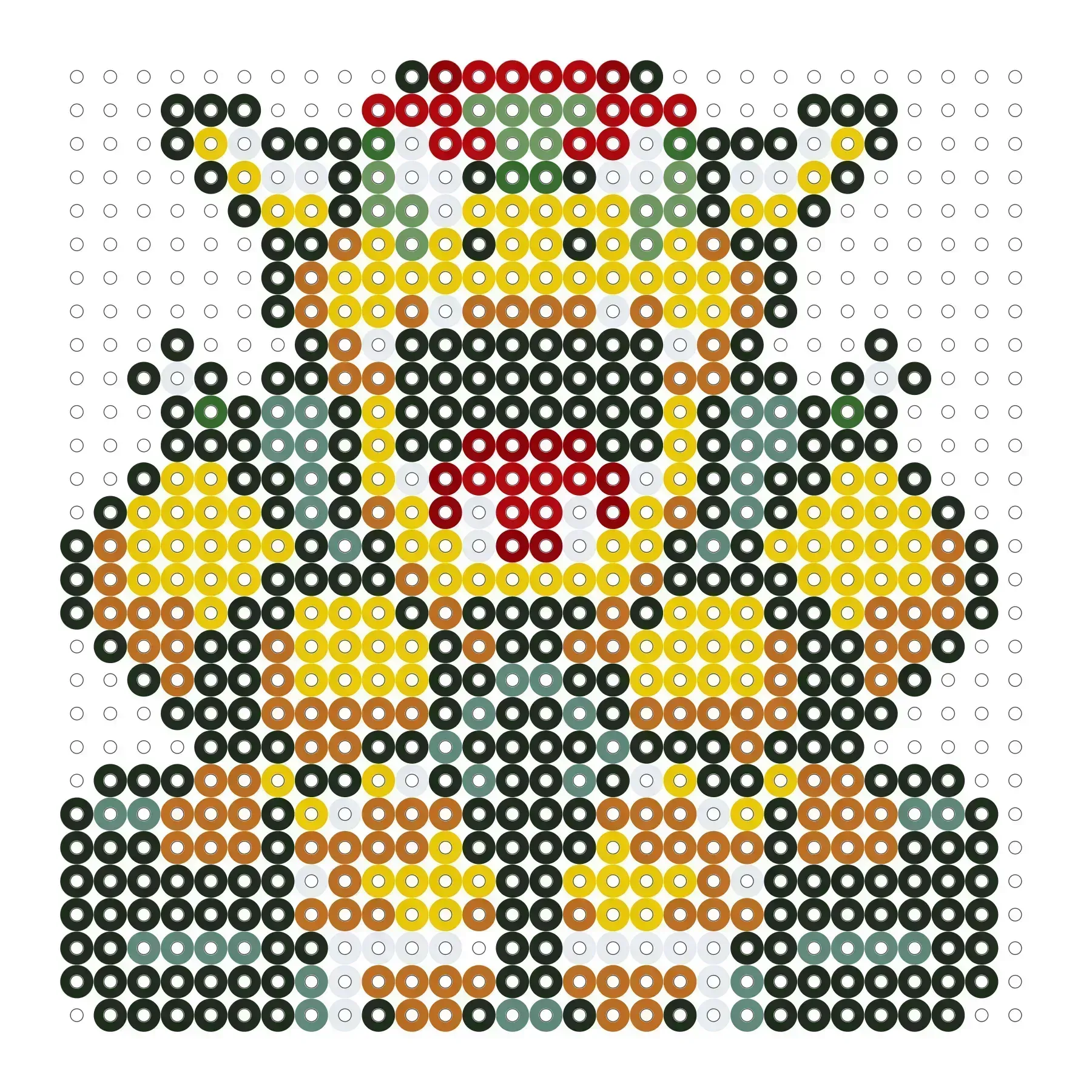 Bowser Kart als Bügelperlen Vorlage