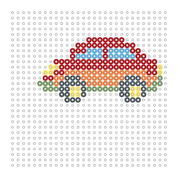 Buntes Auto Bügelperlen Vorlage