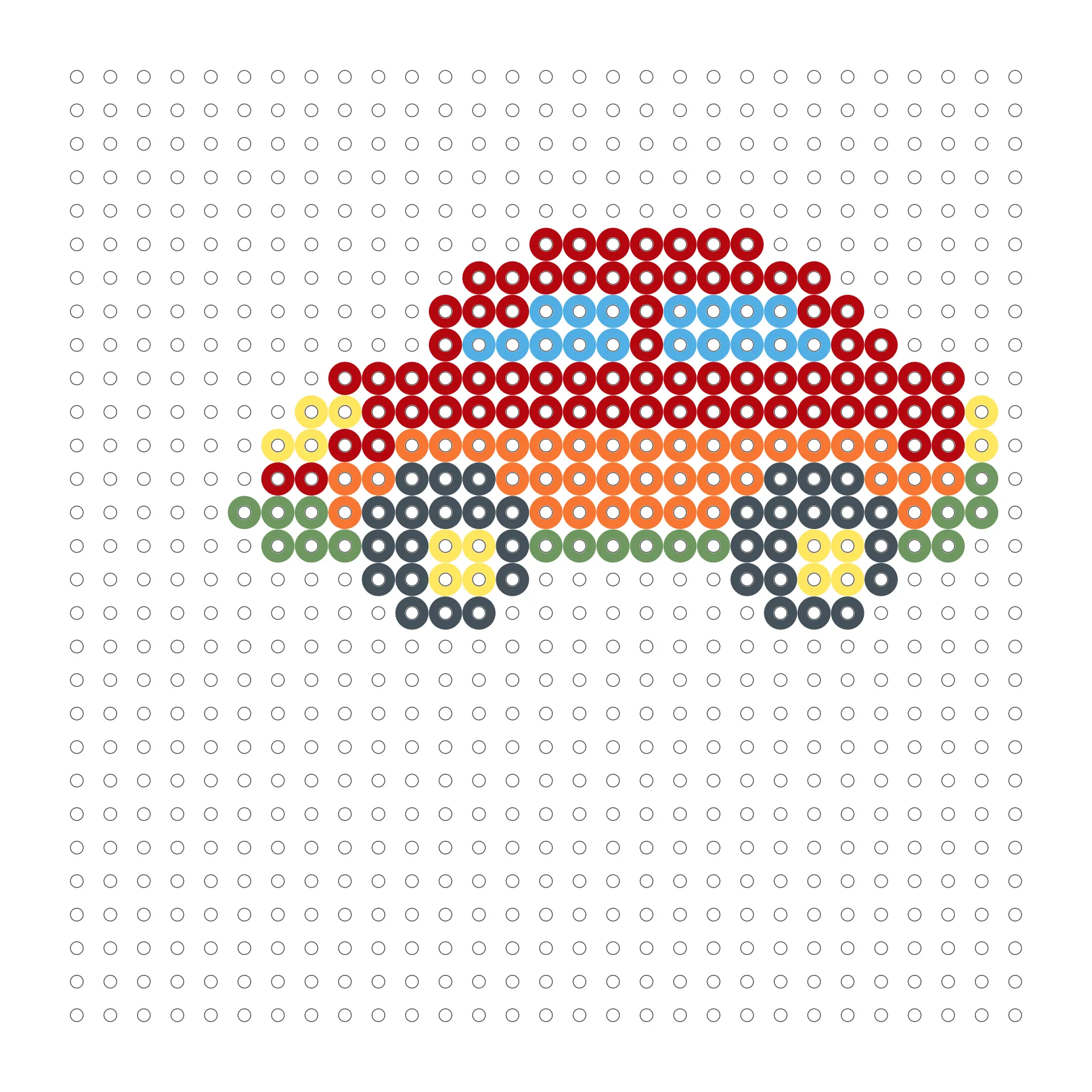 Buntes Auto als Bügelperlen Vorlage