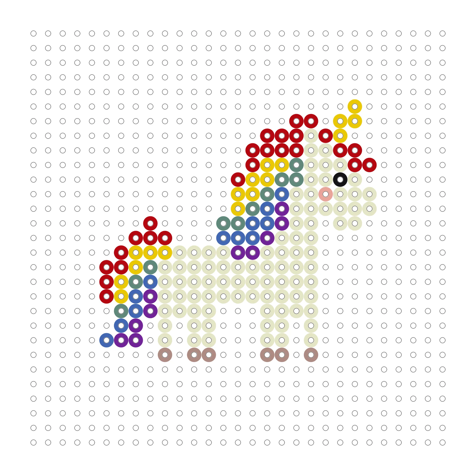 Buntes Einhorn als Bügelperlen Vorlage