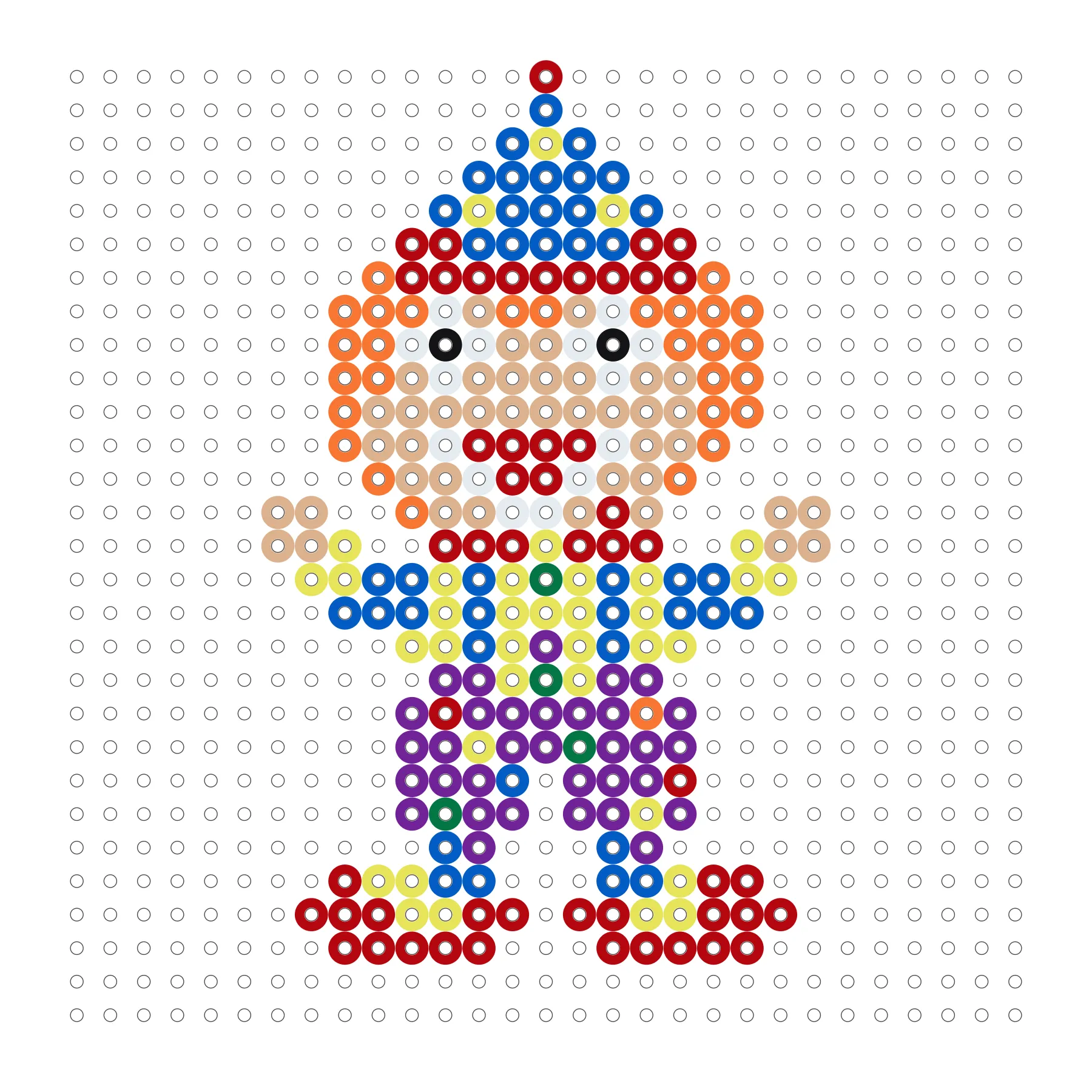 Clown als Bügelperlen Vorlage