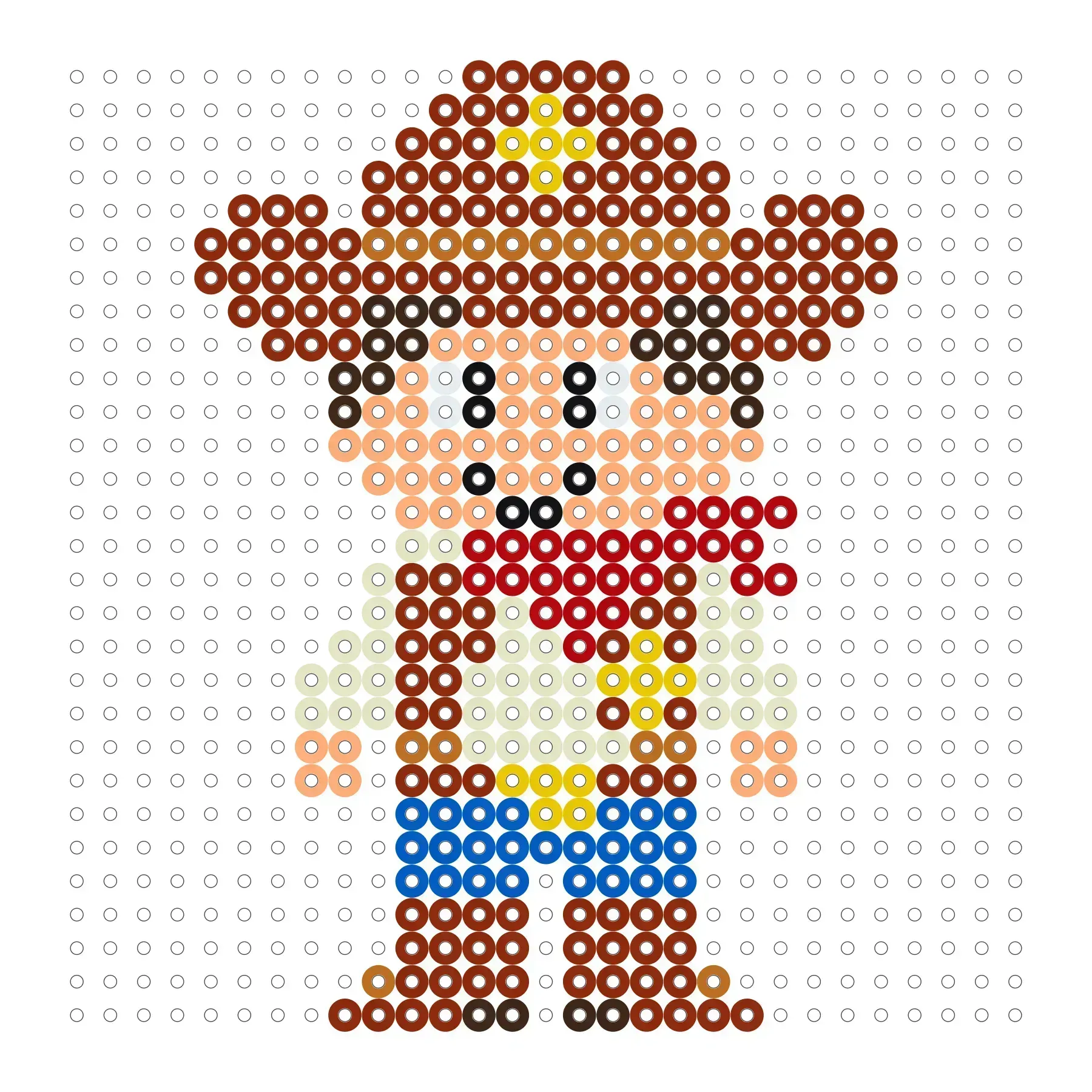 Cowboy als Bügelperlen Vorlage