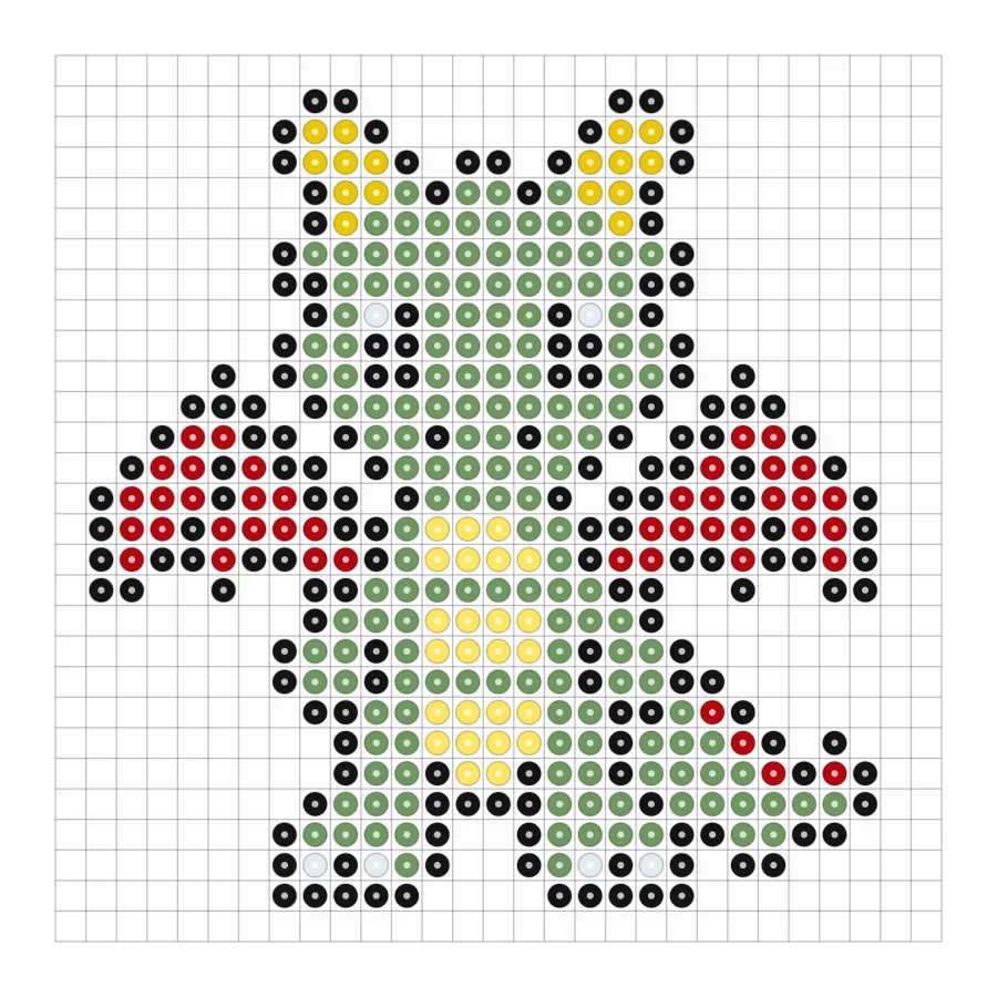 Drache als Bügelperlen Vorlage