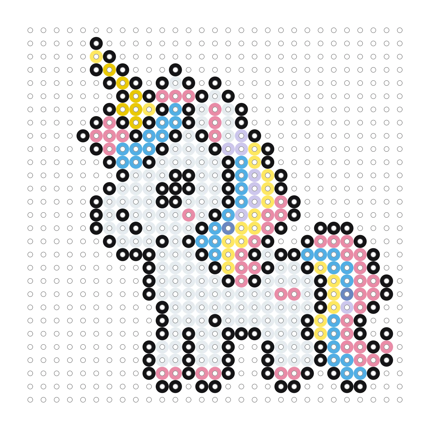 Einhorn als Bügelperlen Vorlage
