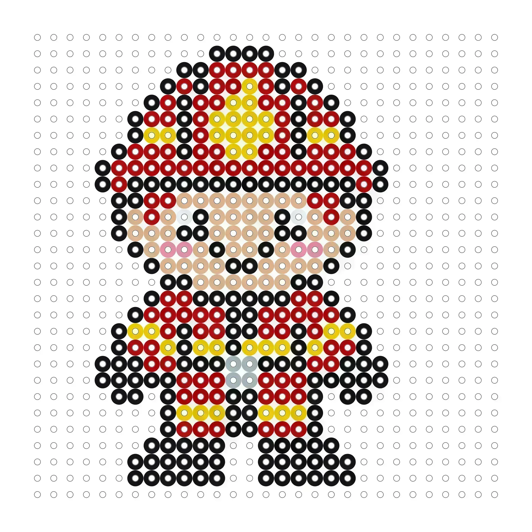 Feuerwehrmann als Bügelperlen Vorlage
