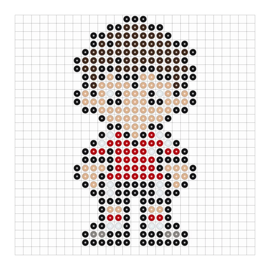 Fußballspieler als Bügelperlen Vorlage