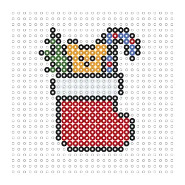 Gefüllter Weihnachtssocke Bügelperlen Vorlage