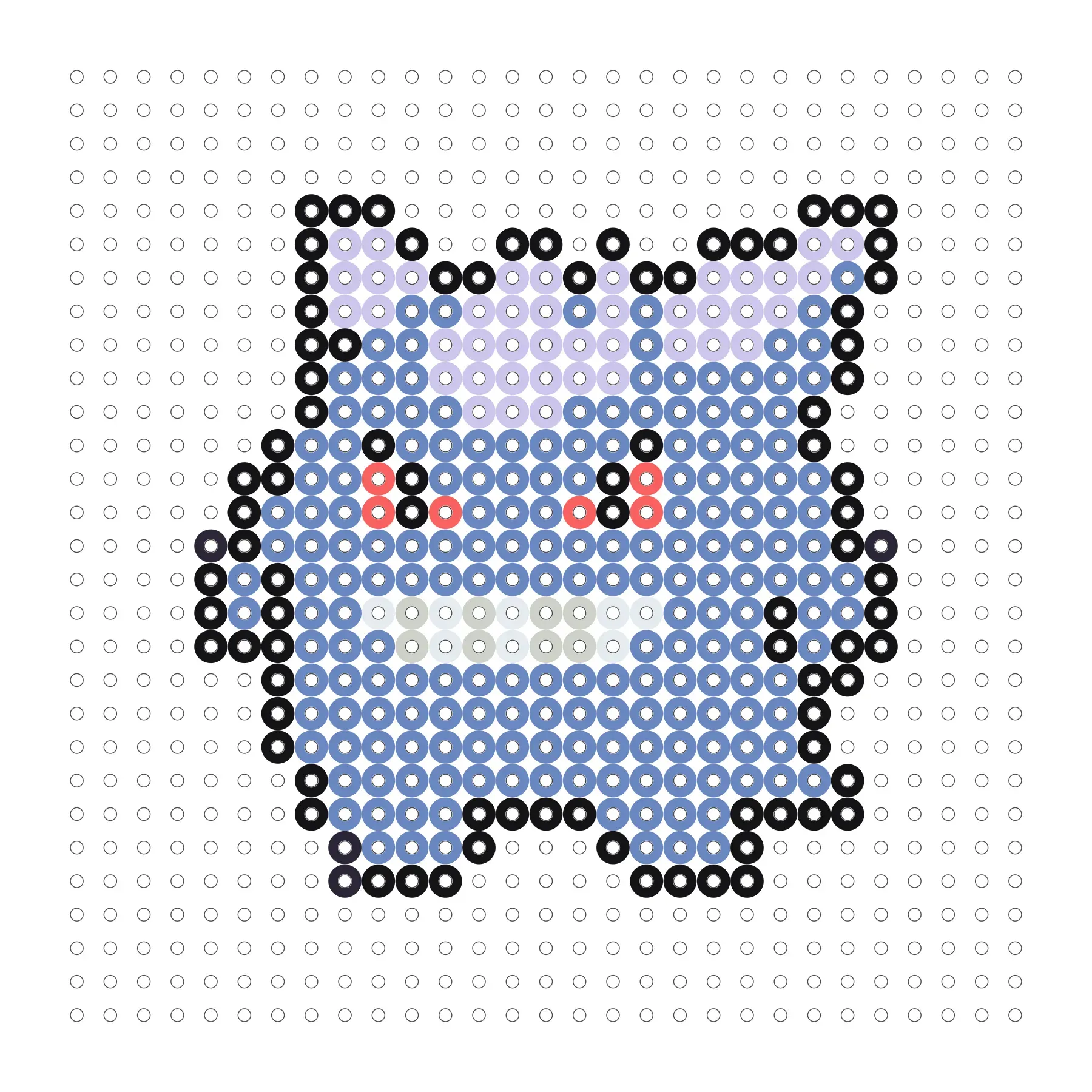 Gengar als Bügelperlen Vorlage
