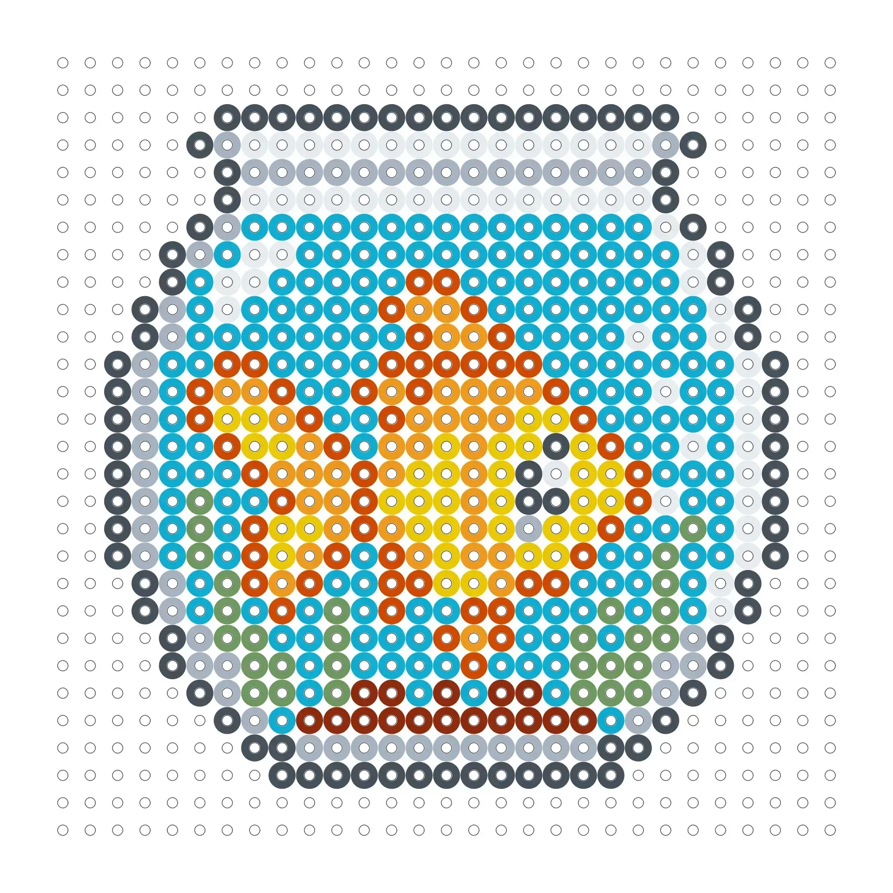 Goldfisch als Bügelperlen Vorlage