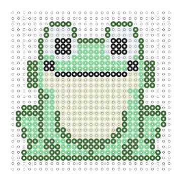 Grüner Frosch Bügelperlen Vorlage