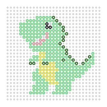 Grüner T-Rex Bügelperlen Vorlage