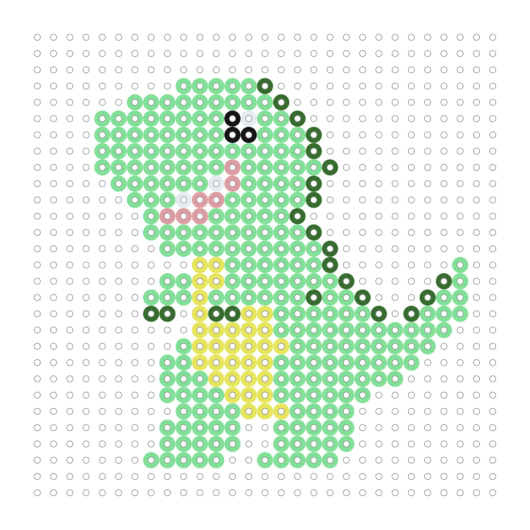 Grüner T-Rex als Bügelperlen Vorlage