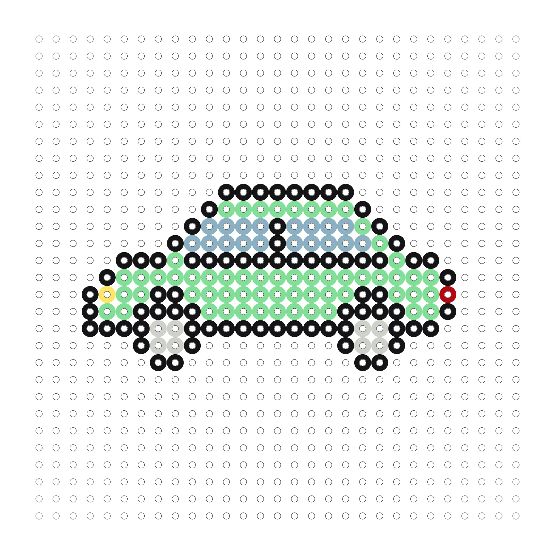 Grünes Auto als Bügelperlen Vorlage