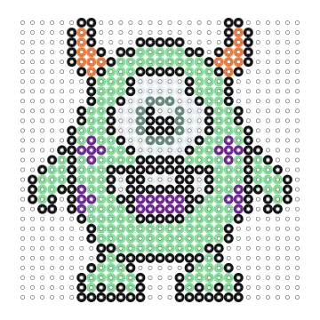 Grünes Monster Bügelperlen Vorlage