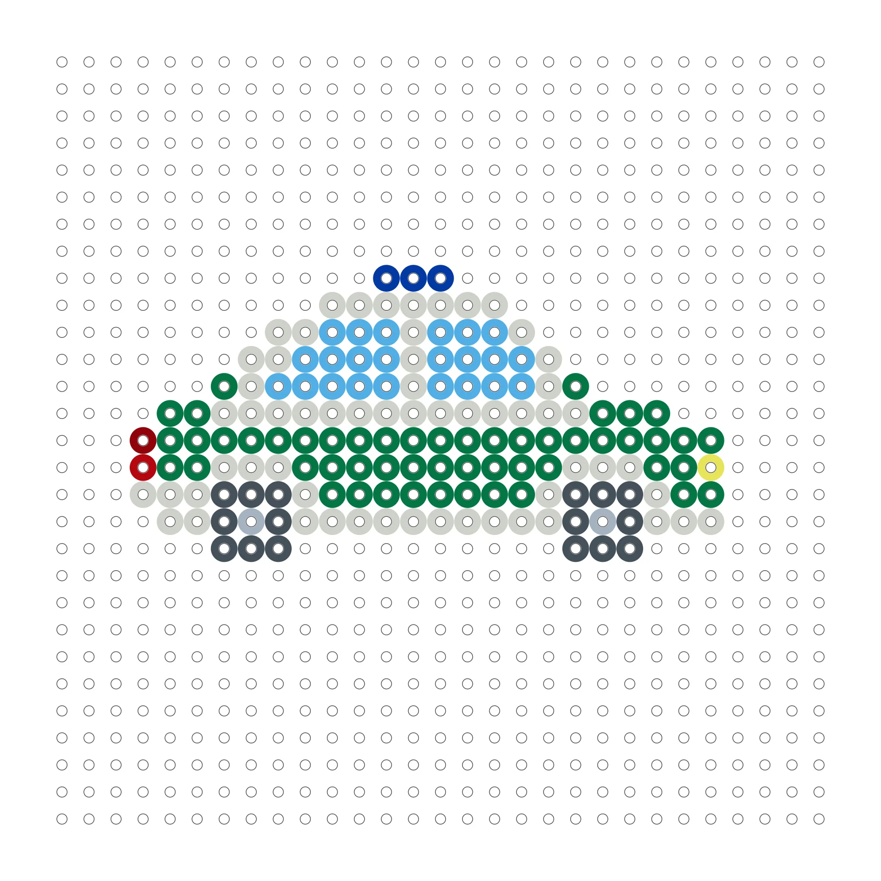 Grünes Polizeiauto als Bügelperlen Vorlage