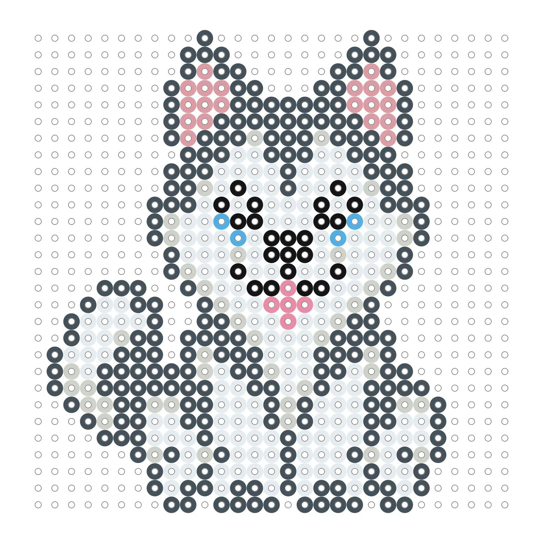 Huskey als Bügelperlen Vorlage