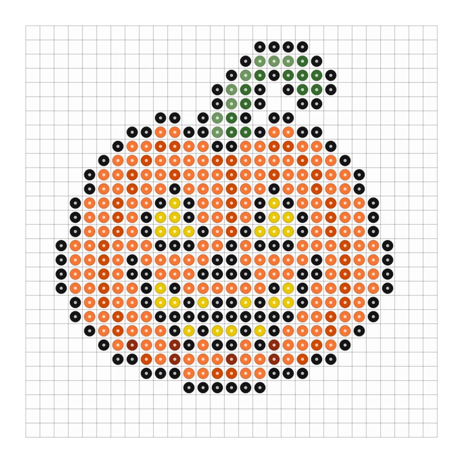 Jack-o’-Lantern als Bügelperlen Vorlage