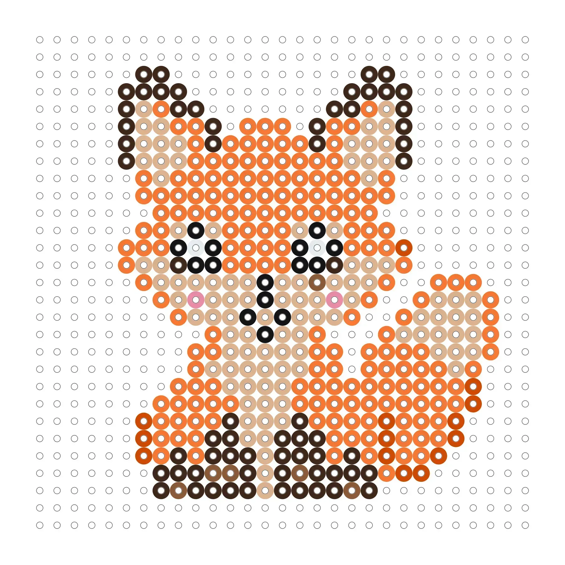 Kleiner Fuchs als Bügelperlen Vorlage