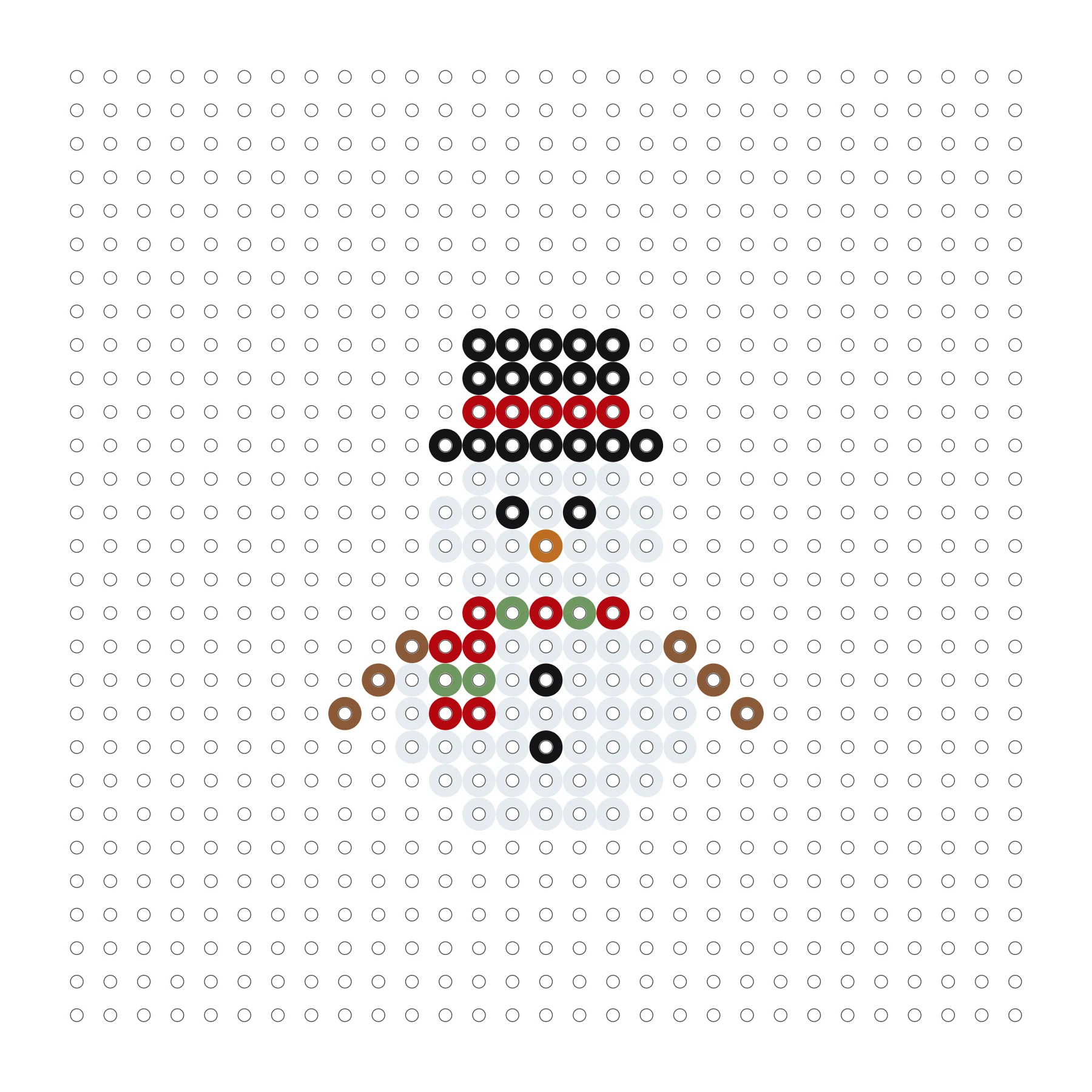 Kleiner Schneemann als Bügelperlen Vorlage