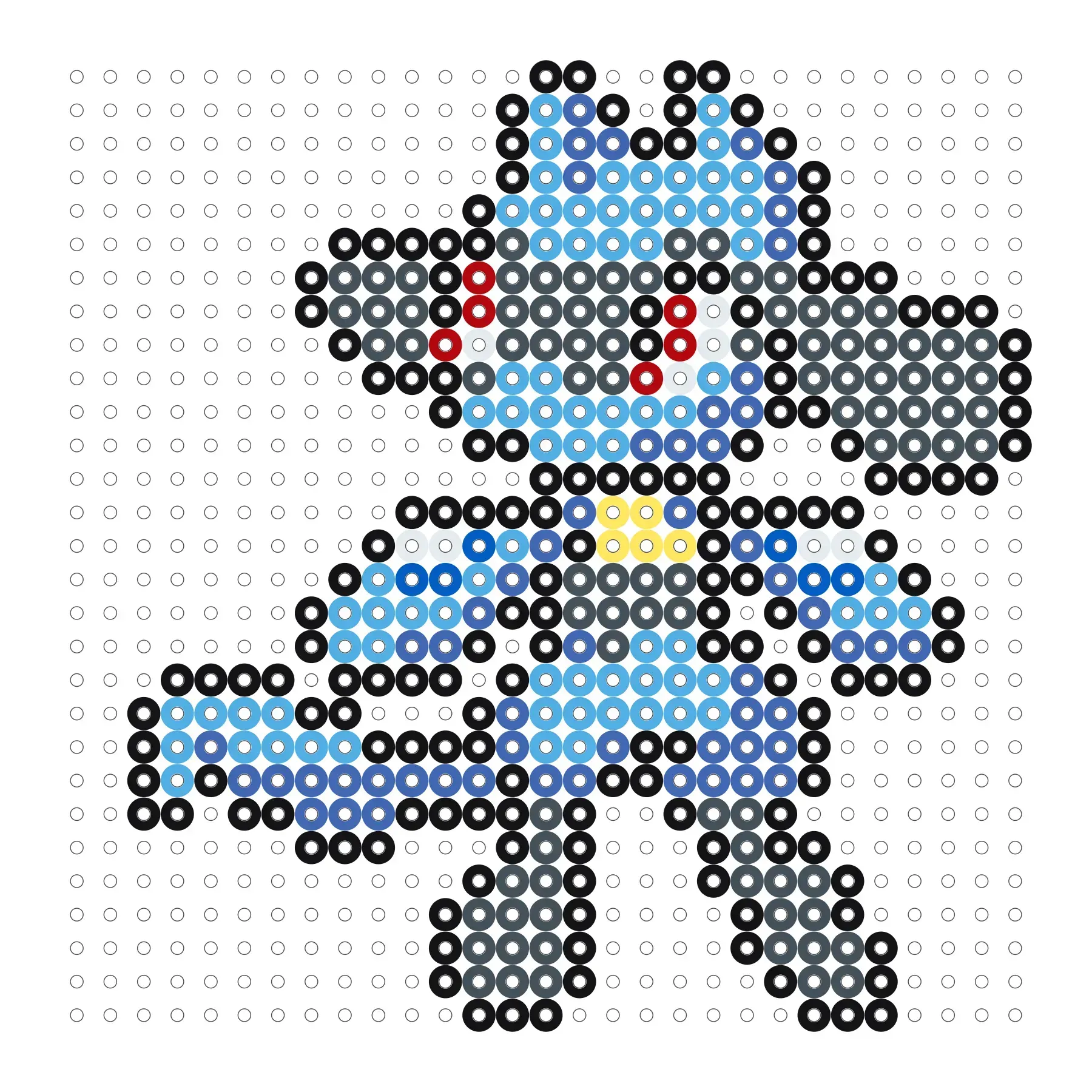 Lucario als Bügelperlen Vorlage