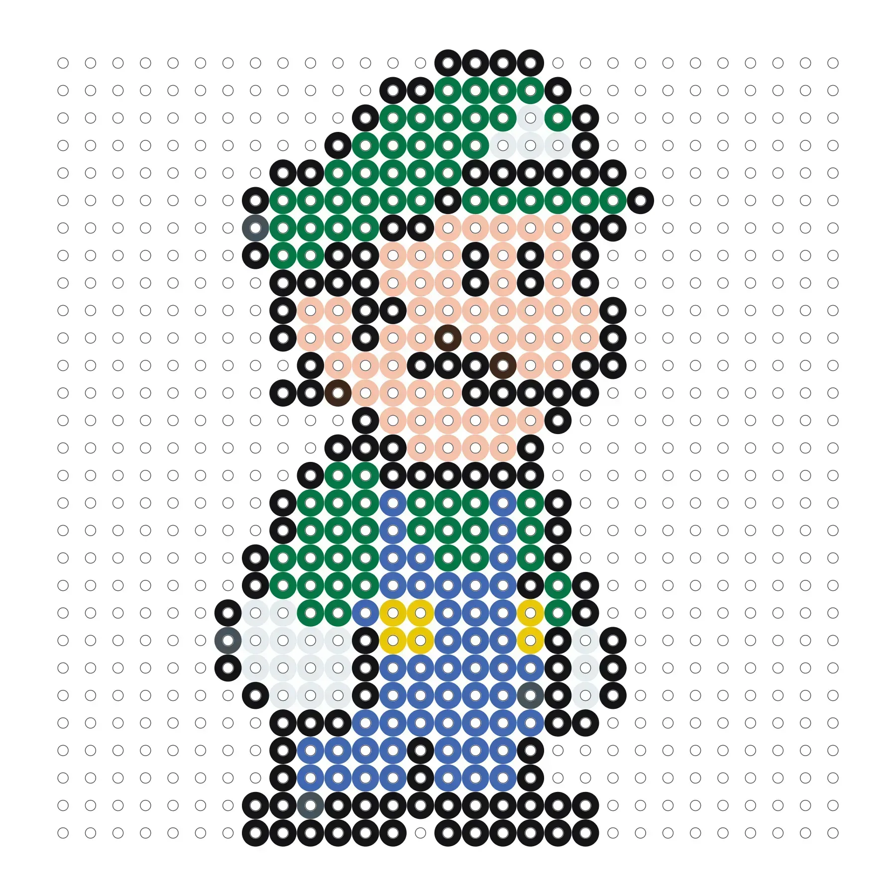 Luigi als Bügelperlen Vorlage
