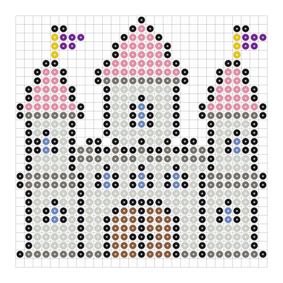 Märchenschloss als Bügelperlen Vorlage