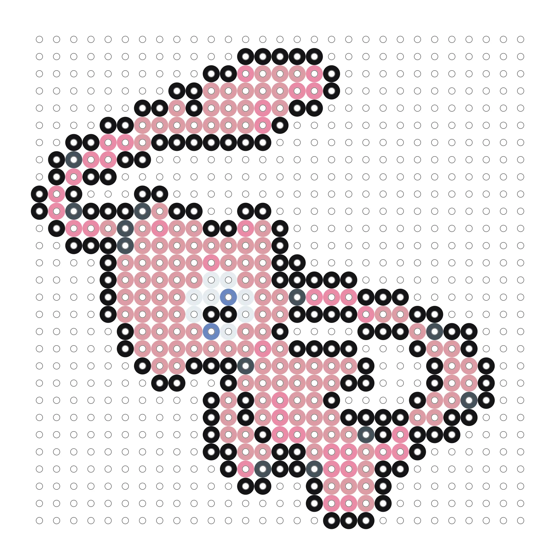 Mew als Bügelperlen Vorlage