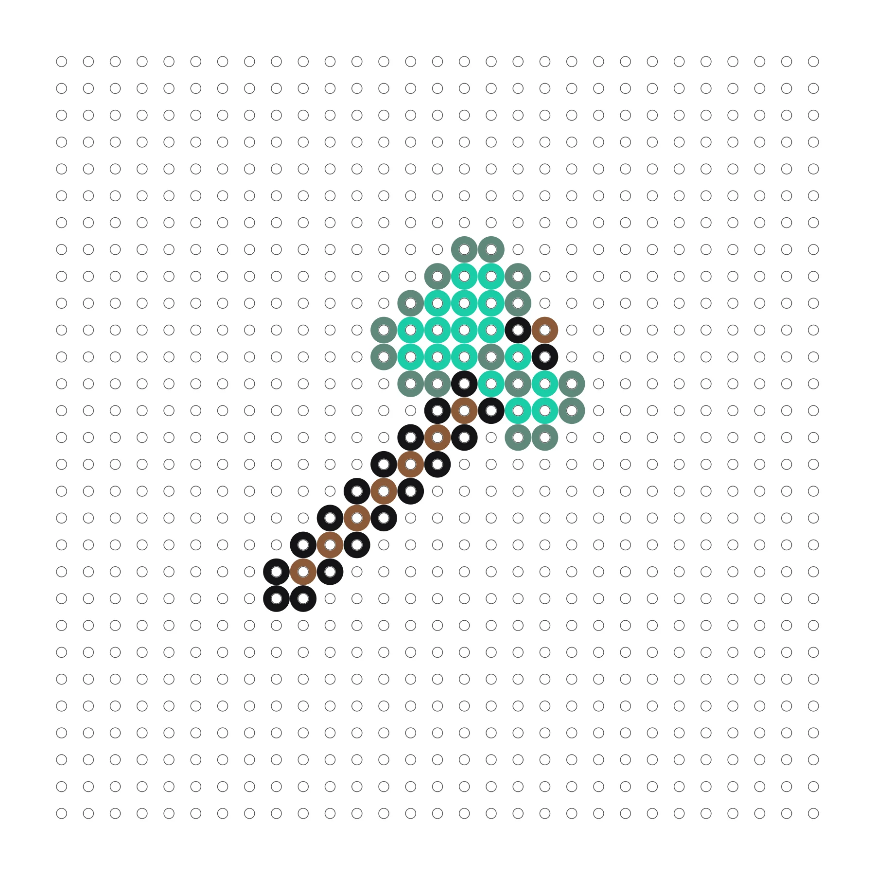 Minecraft Diamant Axt als Bügelperlen Vorlage
