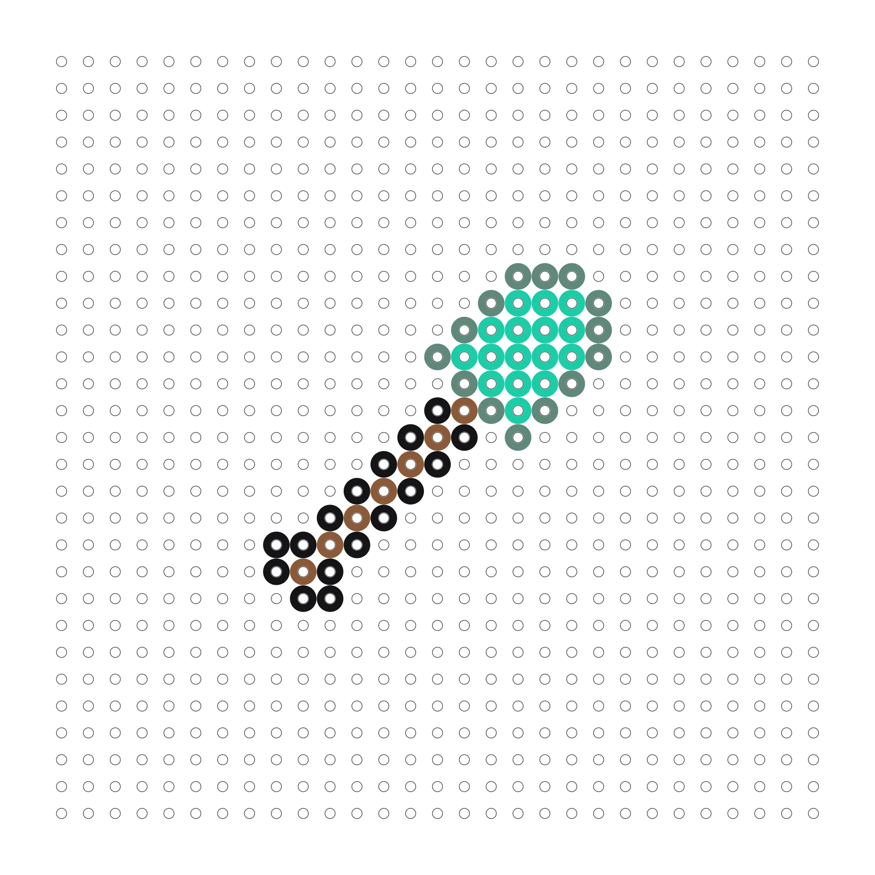 Minecraft Diamant Schaufel als Bügelperlen Vorlage