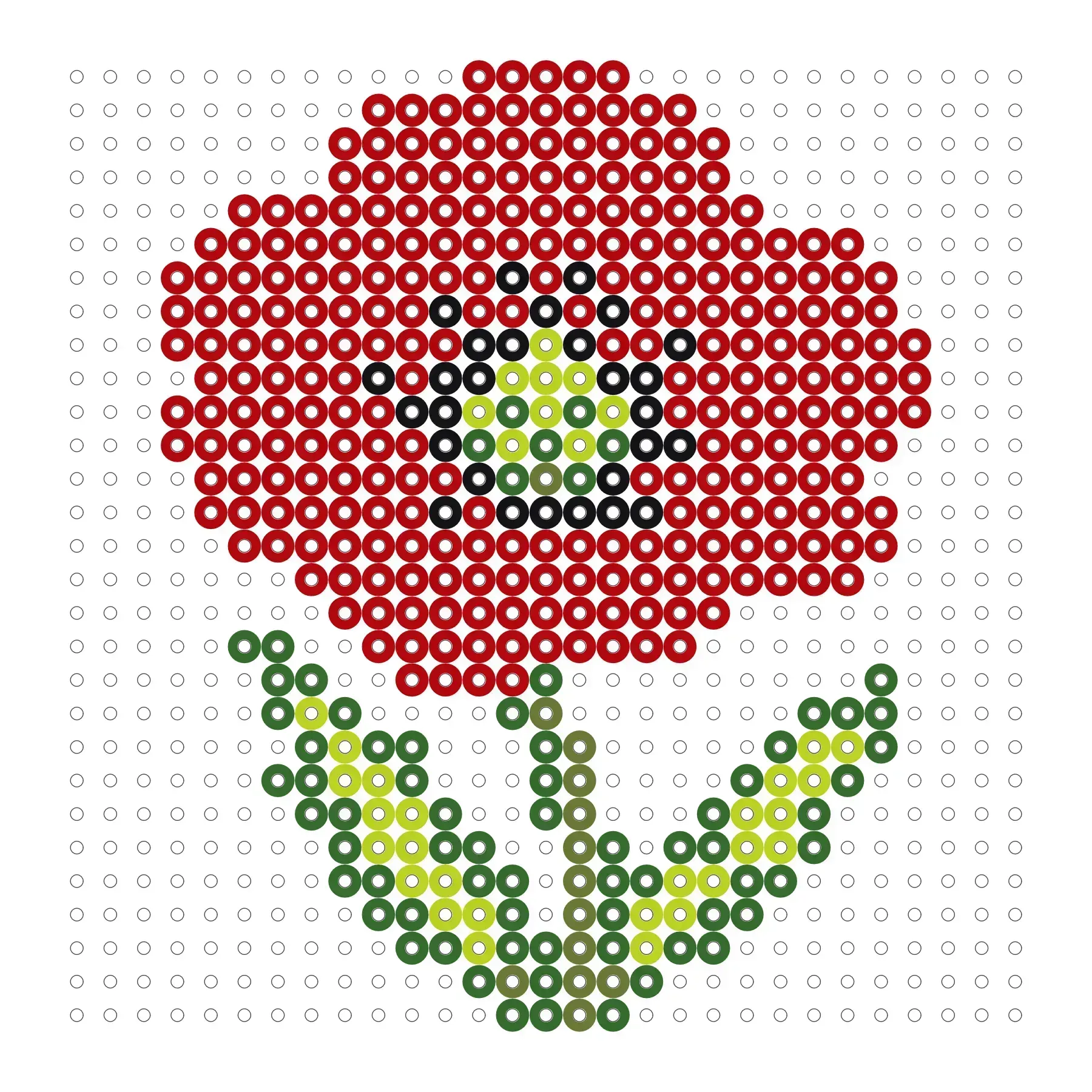 Mohnblume als Bügelperlen Vorlage