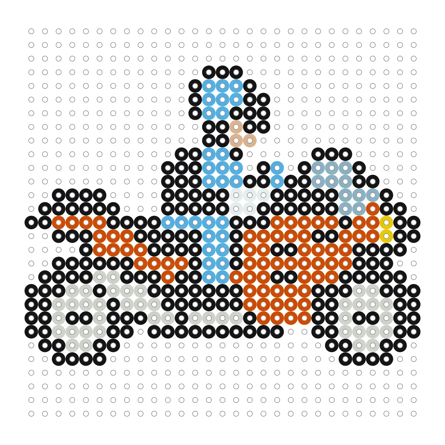 Motorradfahrer als Bügelperlen Vorlage
