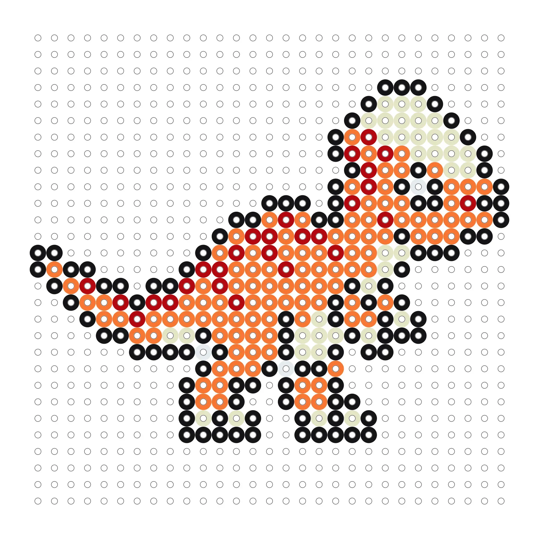 Pachycephalosaurus als Bügelperlen Vorlage