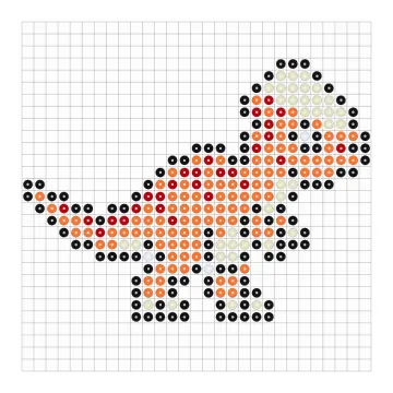 Pachycephalosaurus Bügelperlen Vorlage