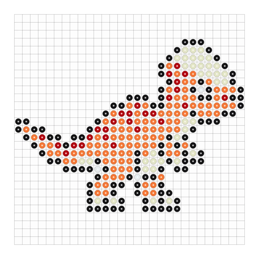 Pachycephalosaurus als Bügelperlen Vorlage