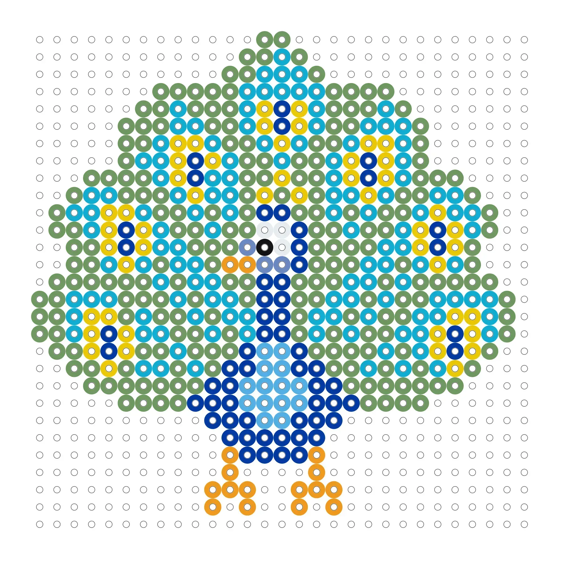 Pfau als Bügelperlen Vorlage