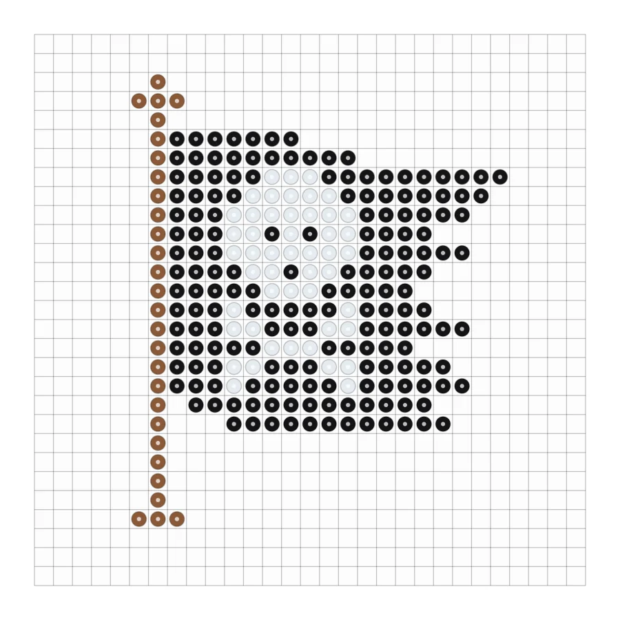 Piratenflagge als Bügelperlen Vorlage