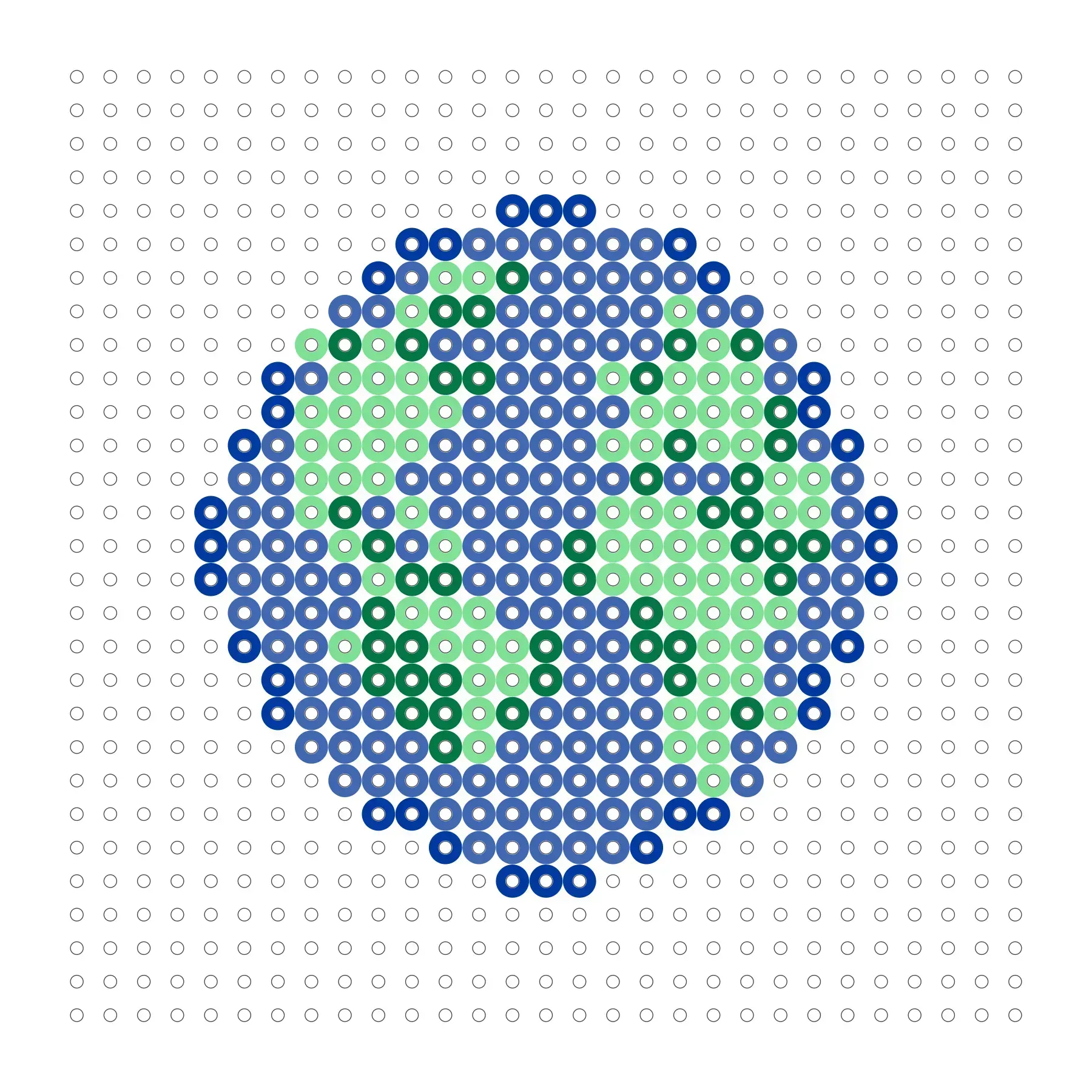 Planet Erde als Bügelperlen Vorlage