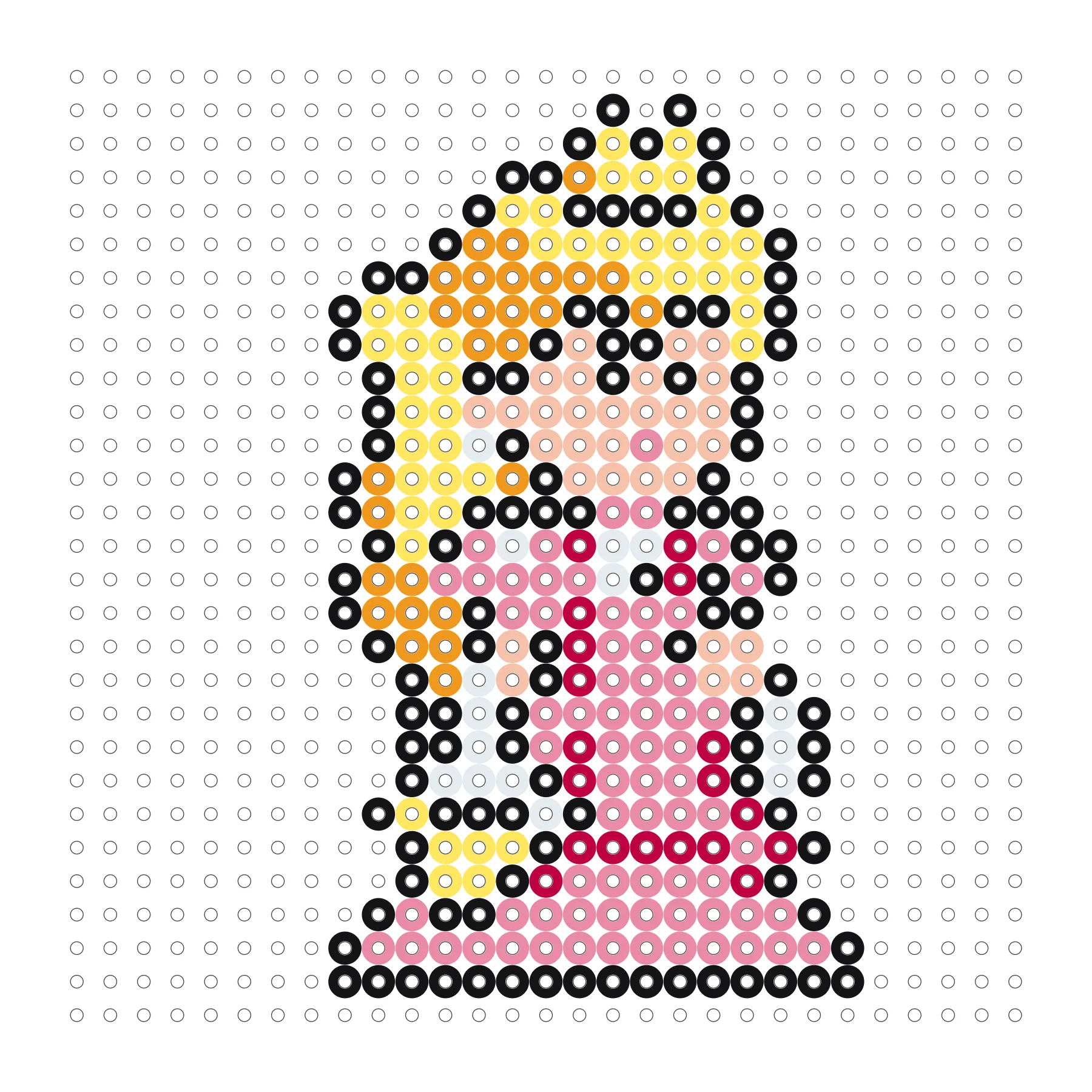 Prinzessin Peach als Bügelperlen Vorlage