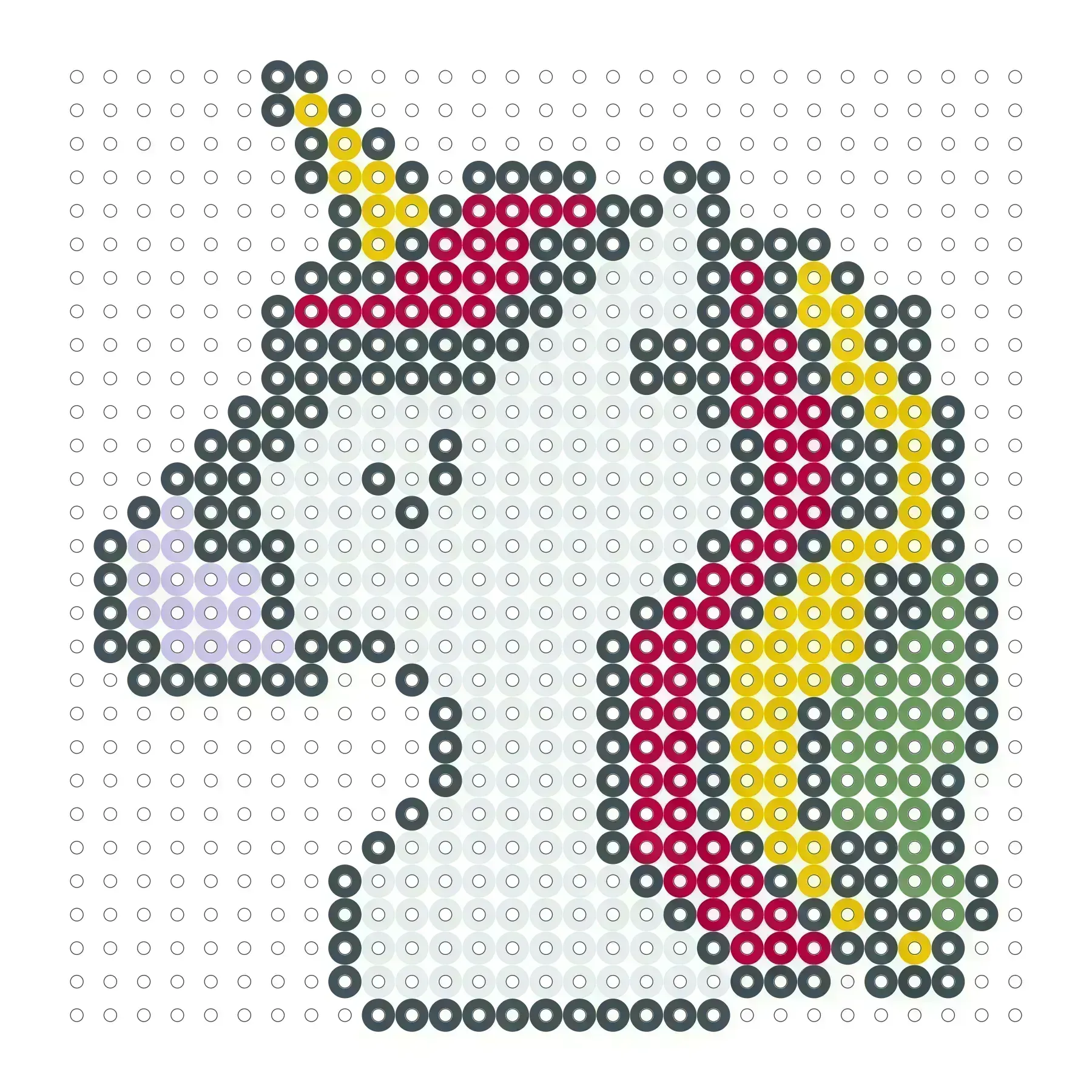 Regenbogen Einhorn als Bügelperlen Vorlage