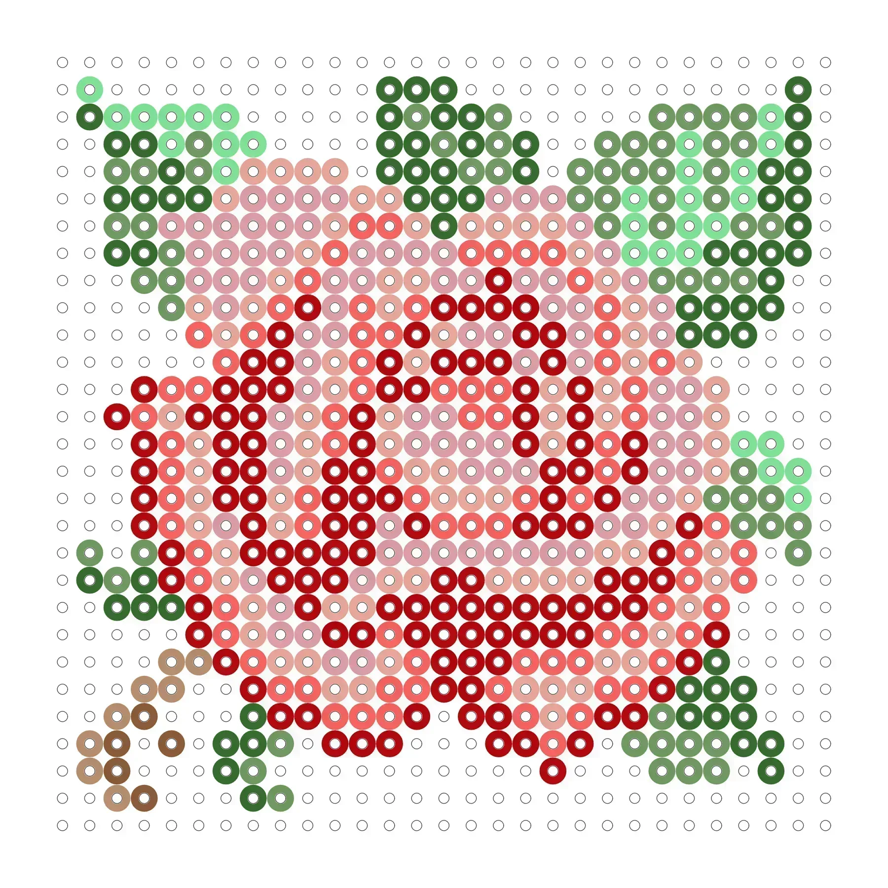 Rosenblüte als Bügelperlen Vorlage
