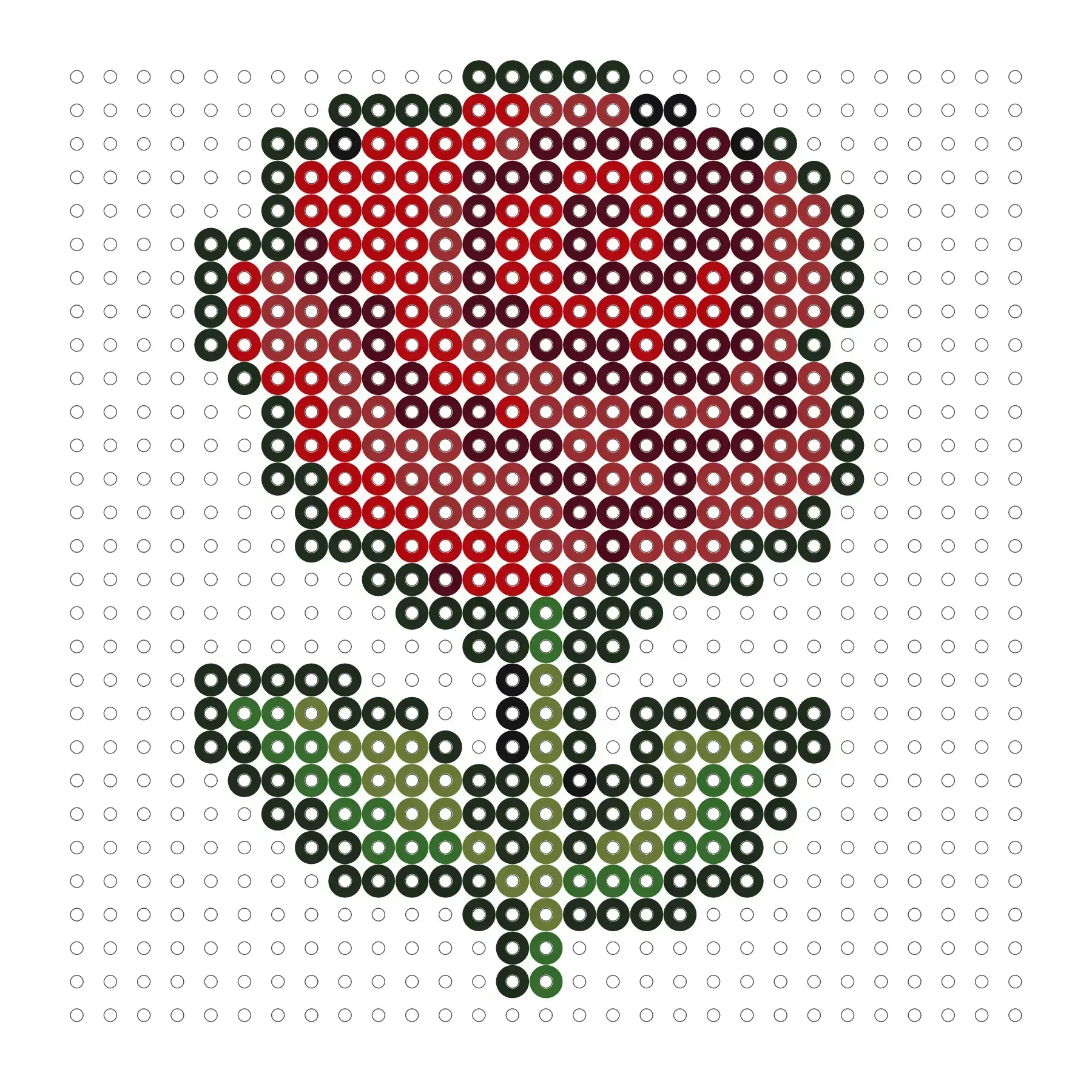 Rote Rose als Bügelperlen Vorlage