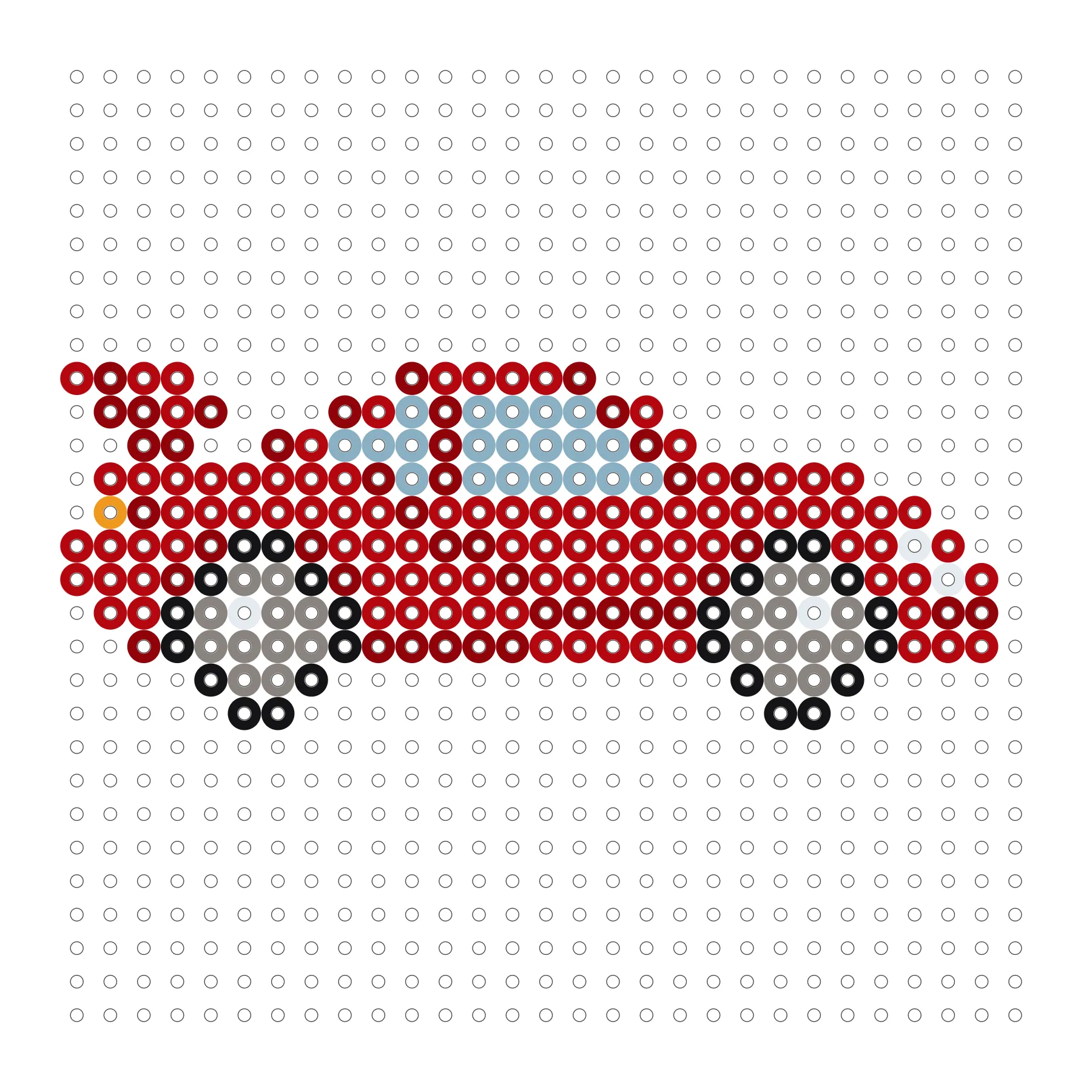 Roter Sportwagen als Bügelperlen Vorlage
