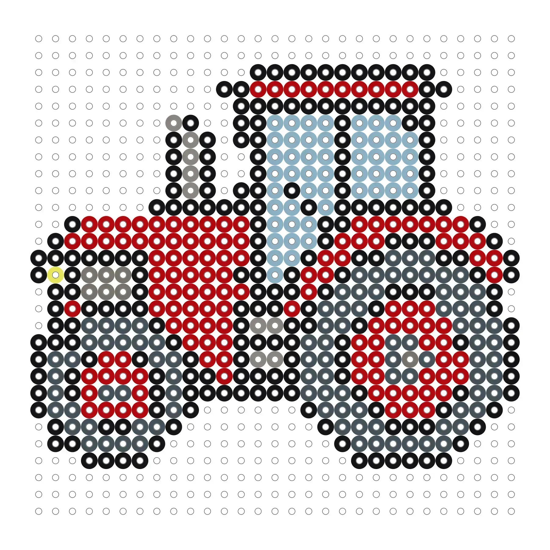Roter Traktor als Bügelperlen Vorlage