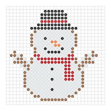 Schneemann Bügelperlen Vorlage