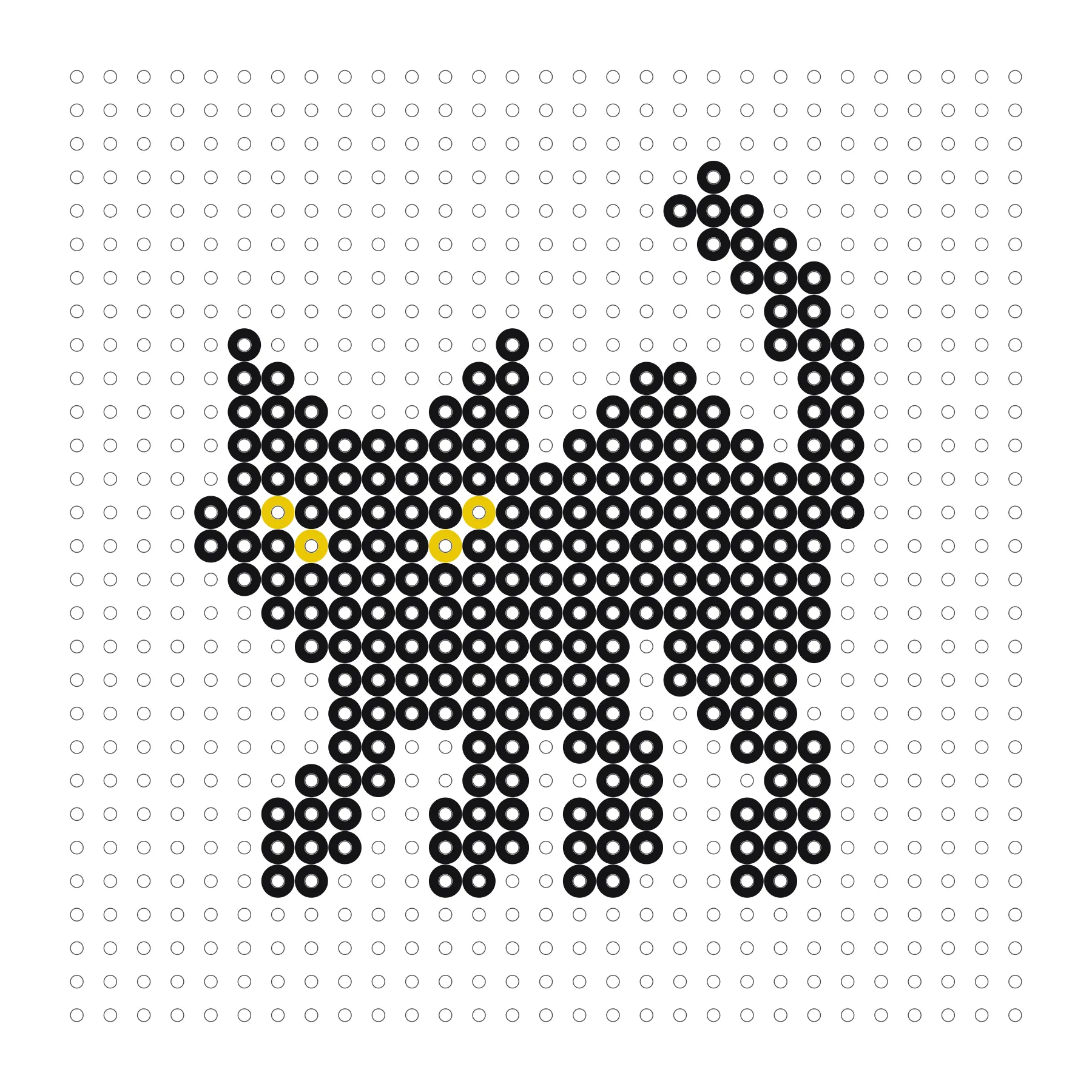 Schwarze Katze als Bügelperlen Vorlage
