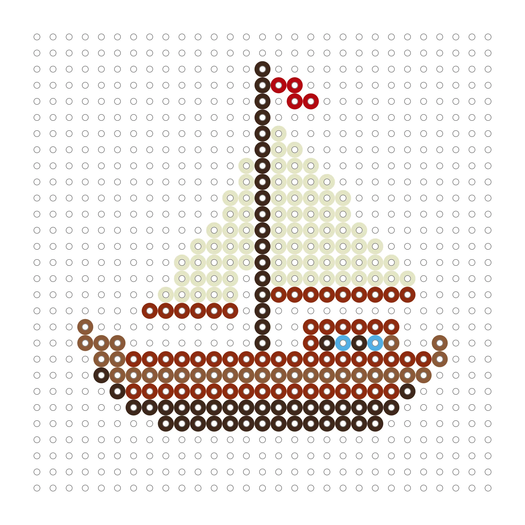 Segelboot als Bügelperlen Vorlage