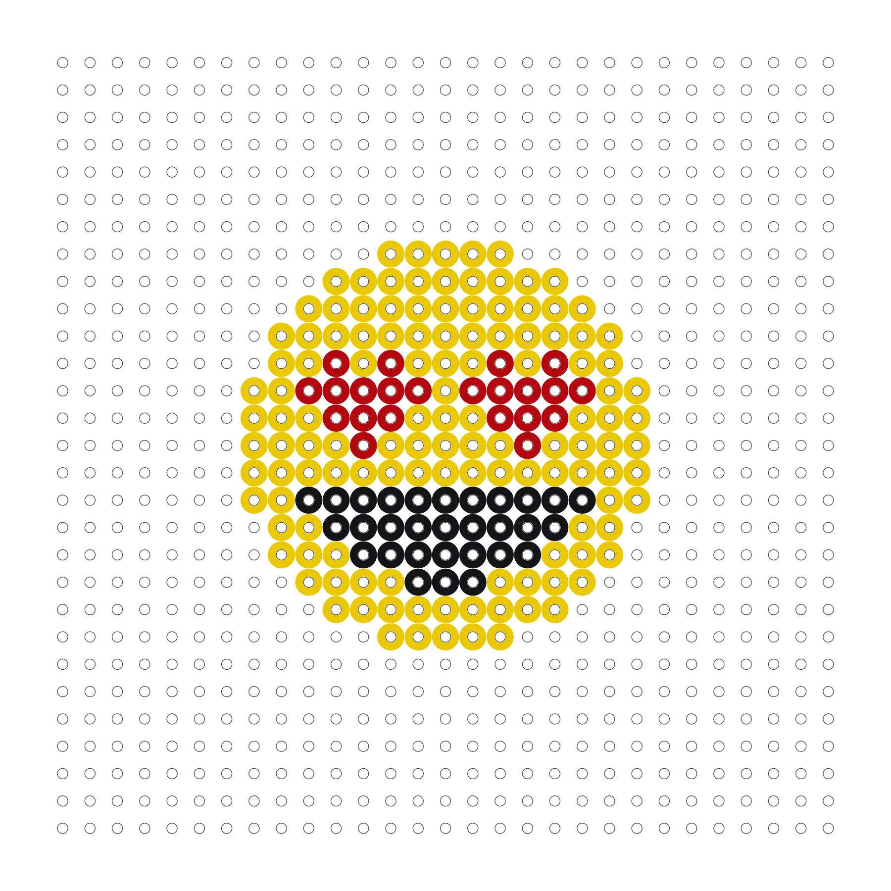 Smiley mit Herzaugen als Bügelperlen Vorlage
